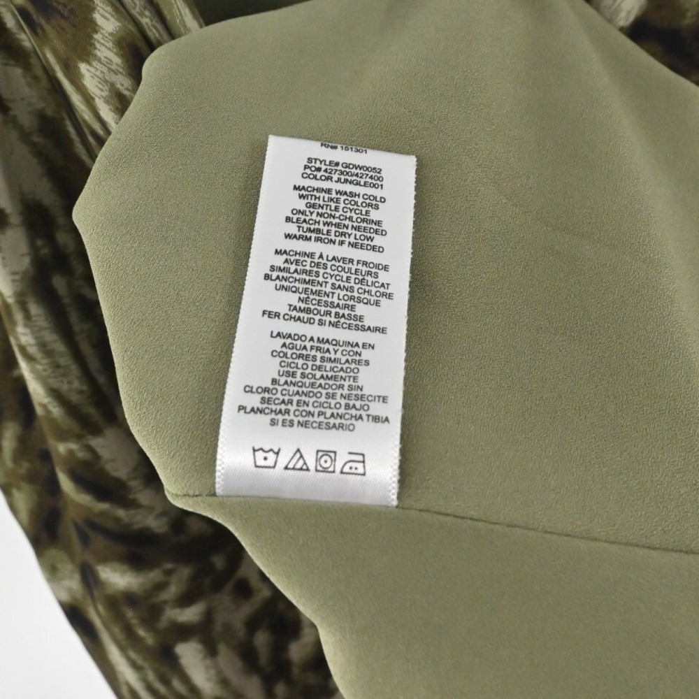 Good‎ American Jungle Slip Dress Womens Size M Midi Whimsical Cowl Neck Stretch - Picture 9 of 14